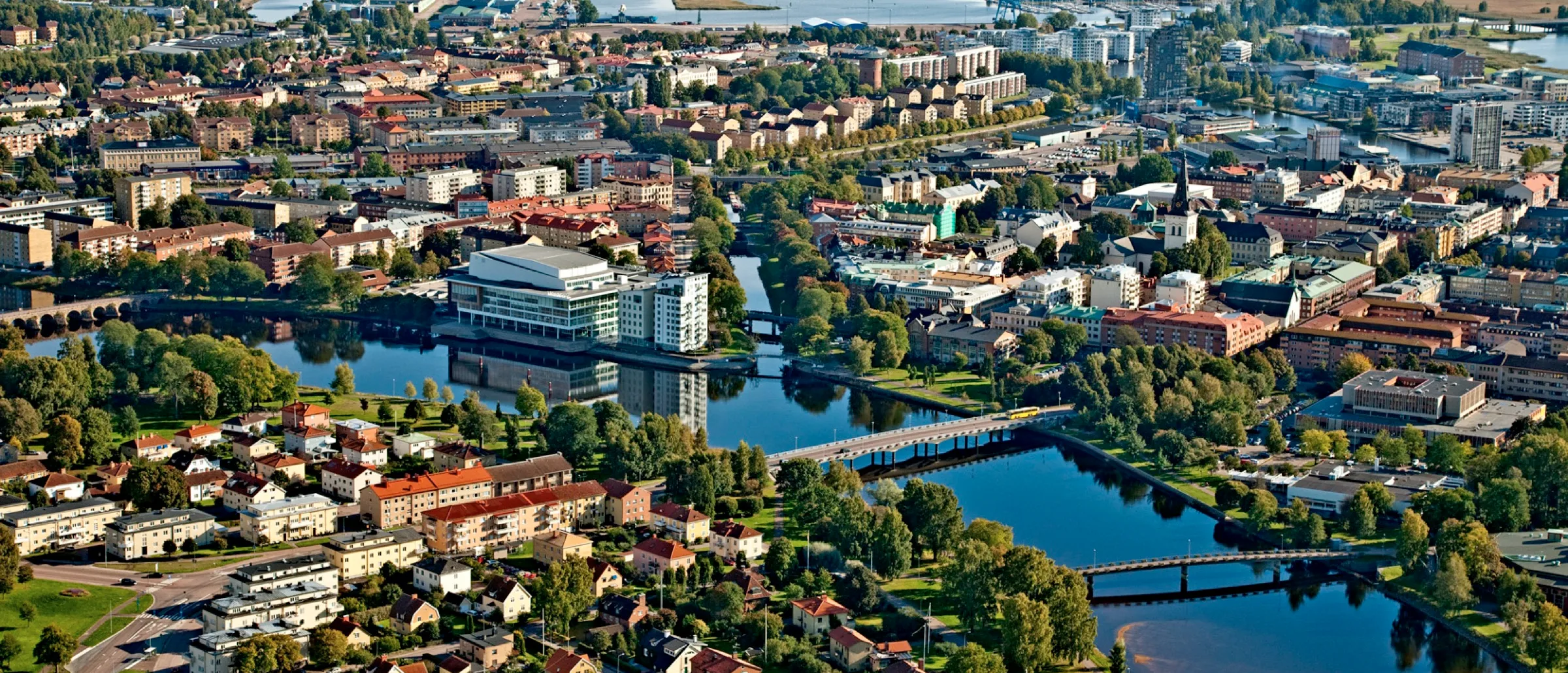 Flygfoto över Karlstad