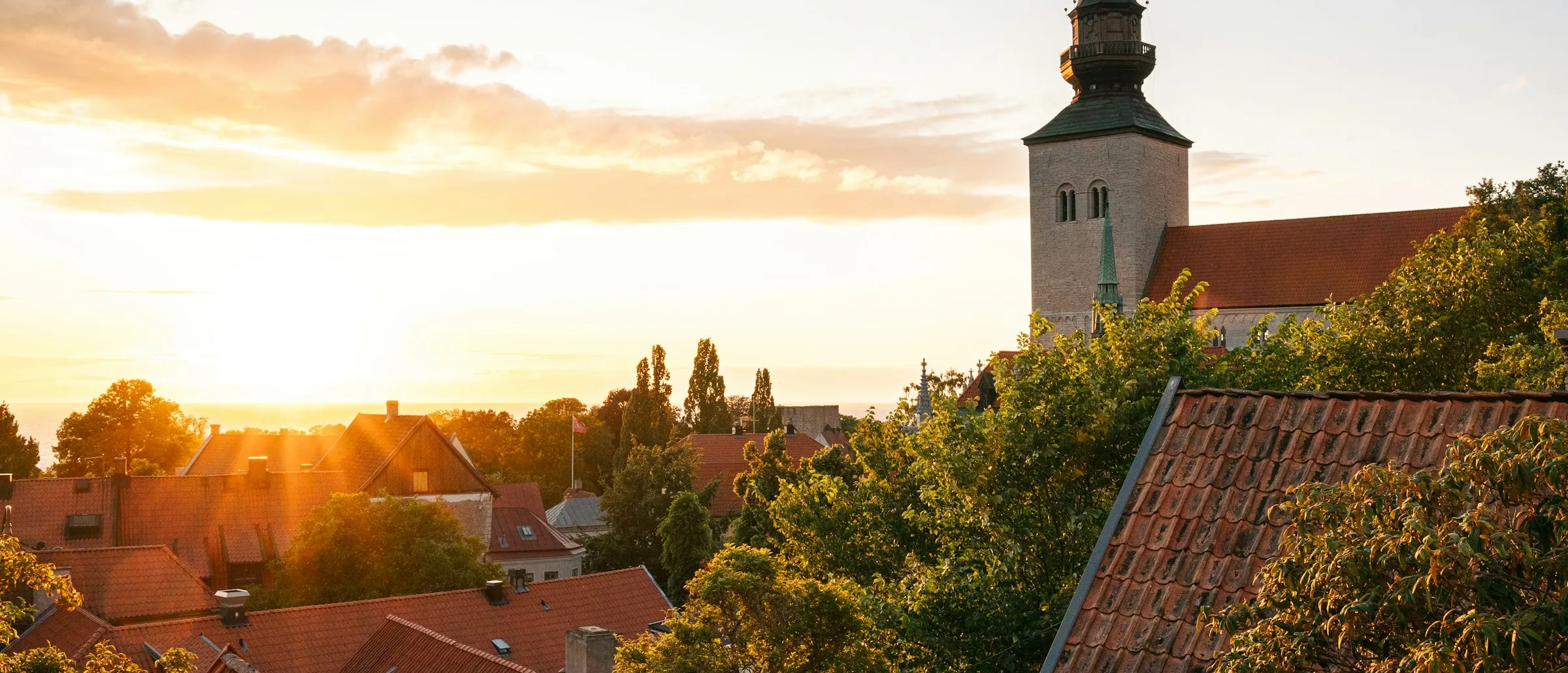 Flygfoto över Visby