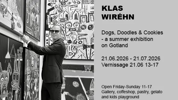 Utställning: Klas Wiréhn  Dogs, Doodles & Cookies- a summer exhibition – Romakloster