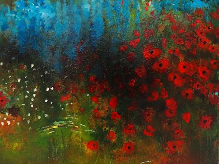 Utställningen Där färgen växer vilt - mellan vågskum och blomsteräng – Norrtälje